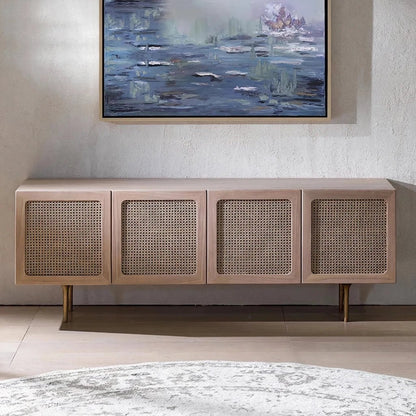 Scandinavian-Modern-Rattan-TV-Cabinet---Solid-Wood,-Multifunctional-Living-Room-Furniture-1