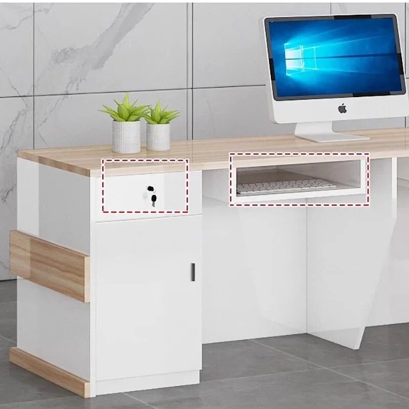 Modern-Minimalist-Reception-Desk---Display-Cabinet-(140x110x60cm)-2