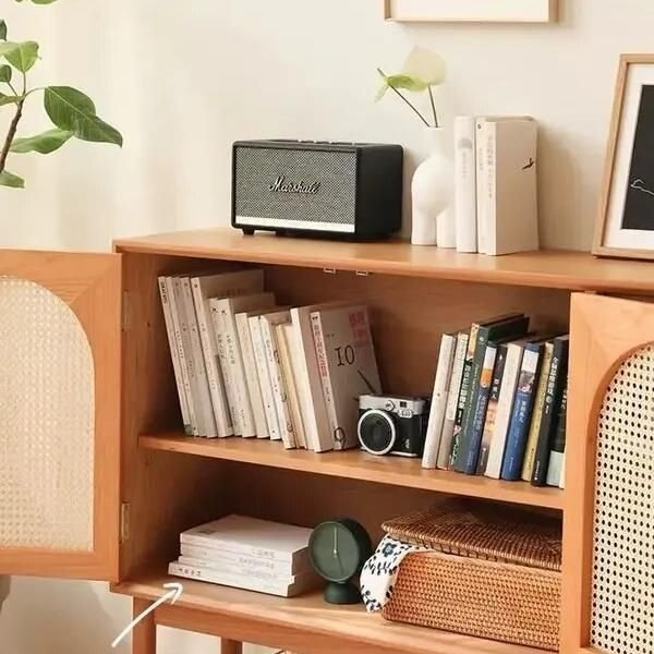 Solid-Wood-Japanese-Rattan-Tea-and-Book-Cabinet:-Modern-Elegance-for-Your-Home-2