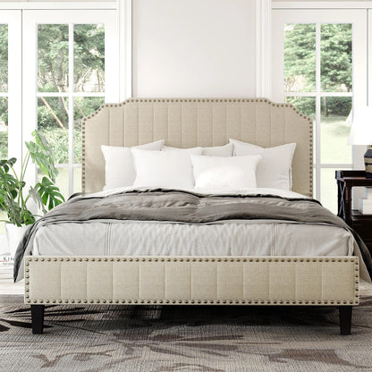 Modern-Linen-Upholstered-Platform-Bed-with-Nailhead-Trim-11