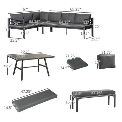 Modern-4-Piece-Aluminum-Patio-Dining-Set-with-Bench-and-Cushions-6