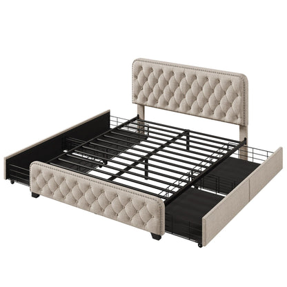 Upholstered-Platform-Bed-with-Storage-Drawers-4