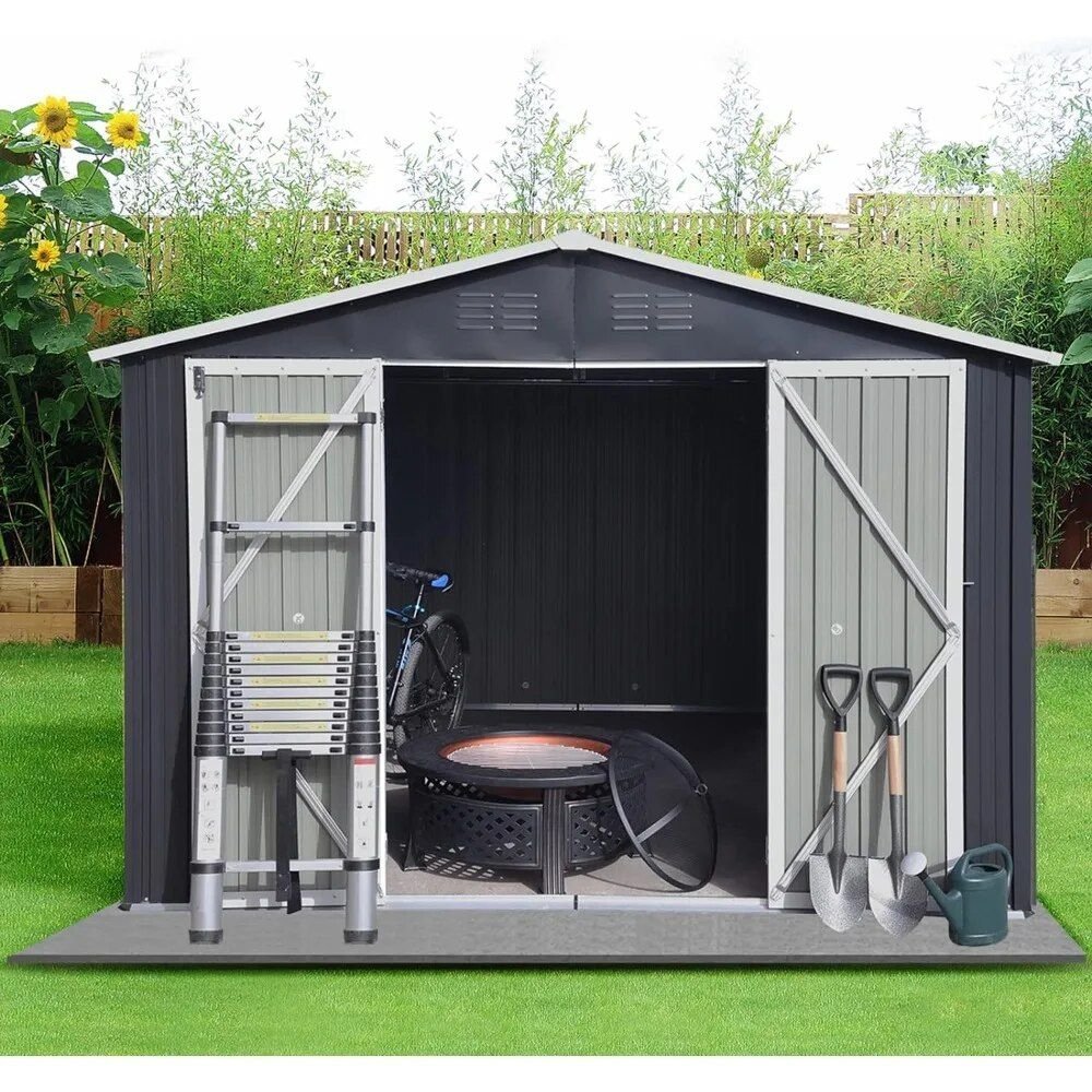 Waterproof-10x8-Metal-Outdoor-Storage-Shed-with-Door---Lock---Versatile-Garden-Tool-Shed-1