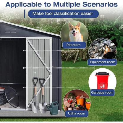 Waterproof-10x8-Metal-Outdoor-Storage-Shed-with-Door---Lock---Versatile-Garden-Tool-Shed-2