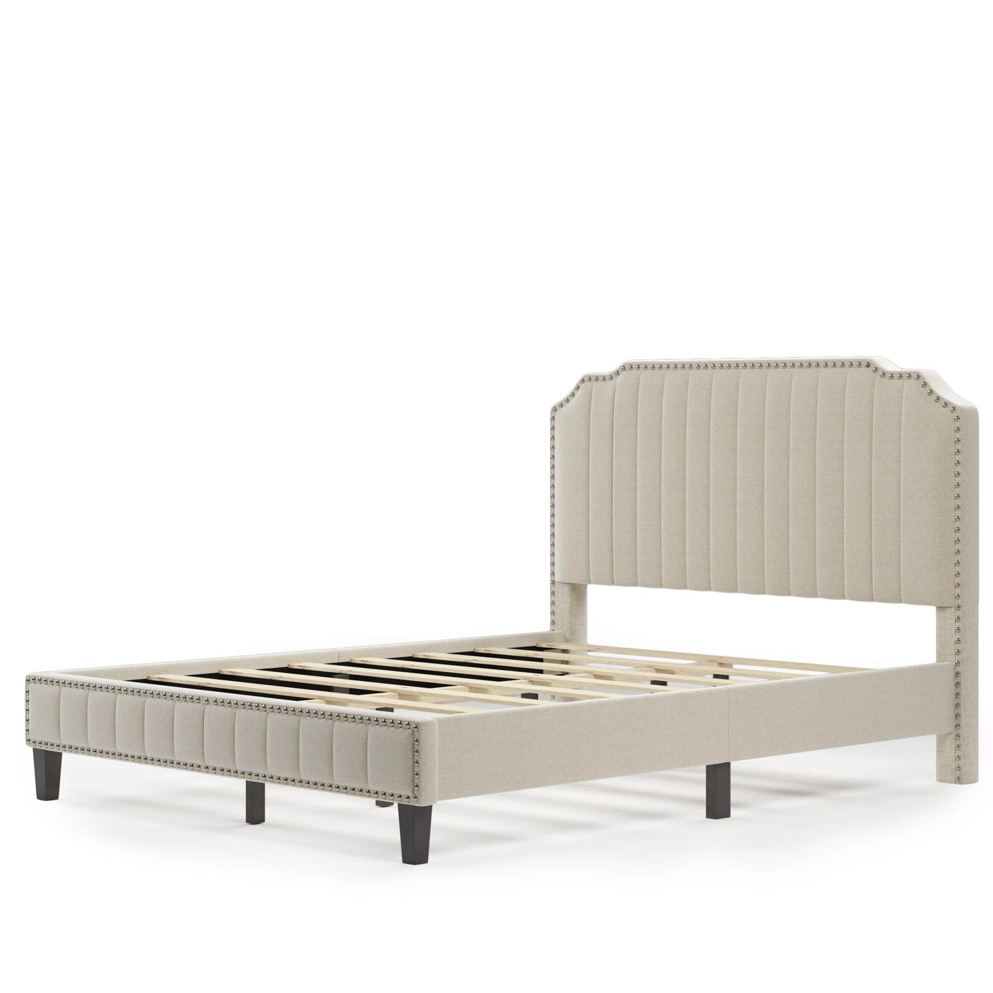 Modern-Linen-Upholstered-Platform-Bed-with-Nailhead-Trim-9