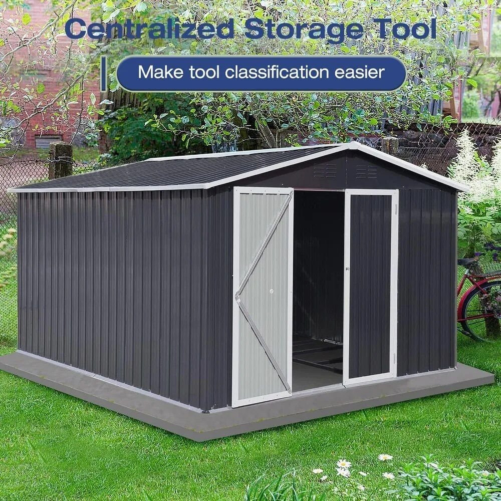 Waterproof-10x8-Metal-Outdoor-Storage-Shed-with-Door---Lock---Versatile-Garden-Tool-Shed-4