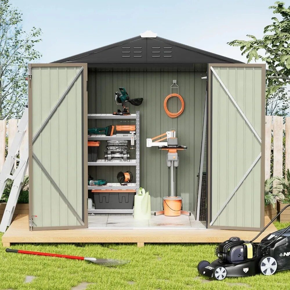 Outdoor Metal Storage Shed | Durable Steel Tool House | La Luxe Villa