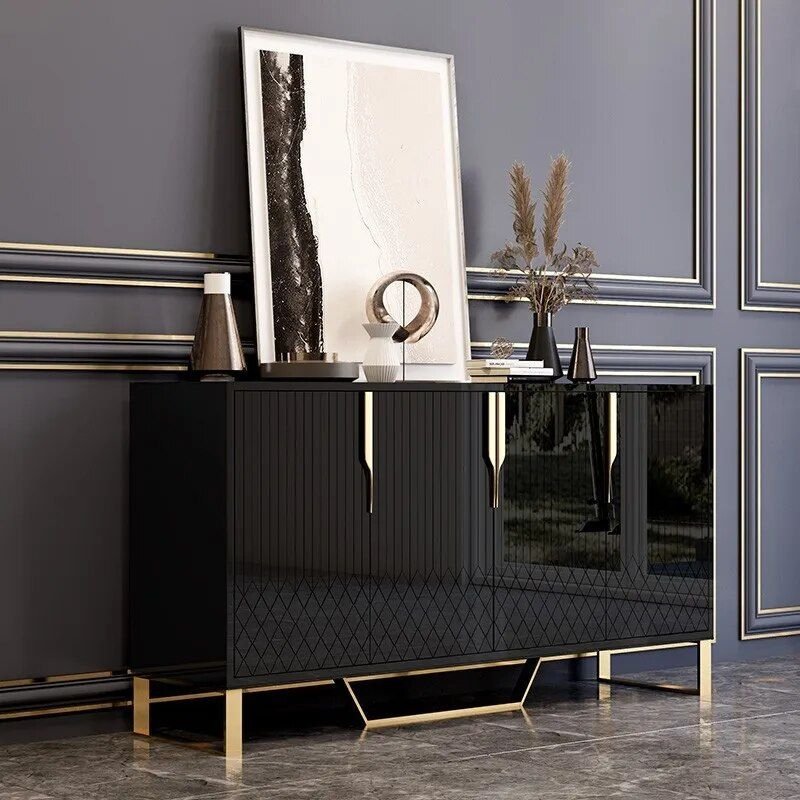 Elegant White Side Cabinet | Minimalist Side Cabinet | La Luxe Villa