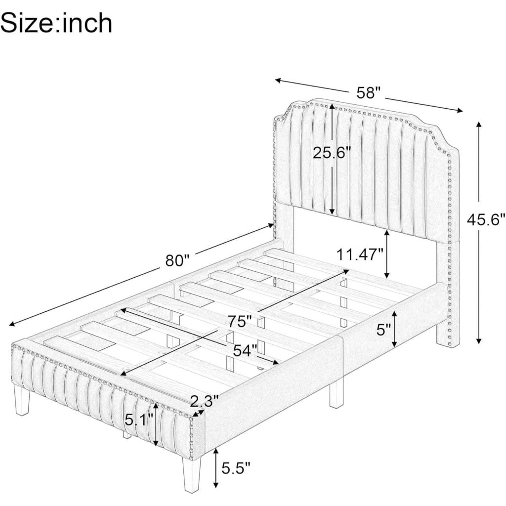 Modern-Linen-Upholstered-Platform-Bed-with-Nailhead-Trim-5