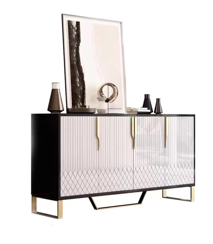 Elegant White Side Cabinet | Minimalist Side Cabinet | La Luxe Villa