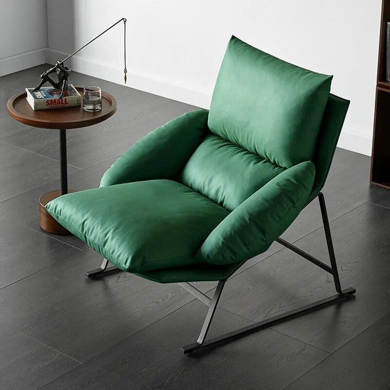 Nordic-Style-Leather-Down-Single-Sofa-Chair---Sleek-Italian-Minimalist-Design-2