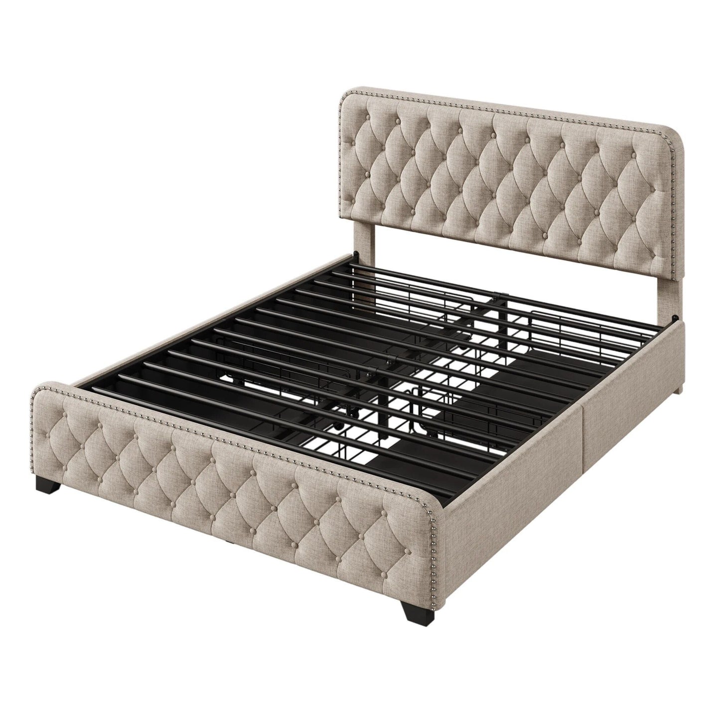 Upholstered-Platform-Bed-with-Storage-Drawers-2