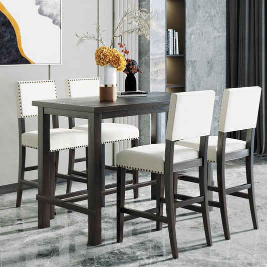 Beige Dining Table Set | Height Beige Dining Set | La Luxe Villa