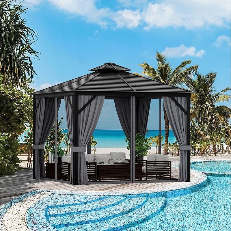 Double Roof Hardtop Gazebos | Double-Roof Gazebo | La Luxe Villa