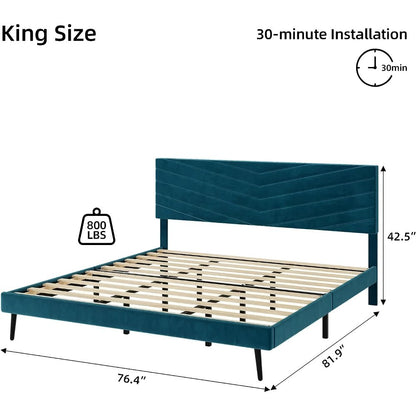 King-Size-Upholstered-Platform-Bed-Frame-with-Adjustable-Headboard-2