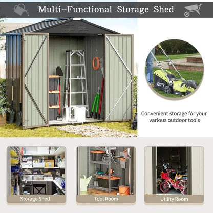 Outdoor Metal Storage Shed | Durable Steel Tool House | La Luxe Villa