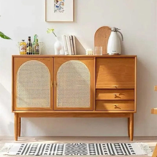 Solid-Wood-Japanese-Rattan-Tea-and-Book-Cabinet:-Modern-Elegance-for-Your-Home-1