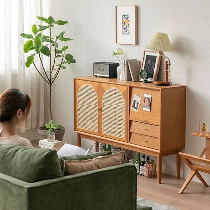 Solid-Wood-Japanese-Rattan-Tea-and-Book-Cabinet:-Modern-Elegance-for-Your-Home-4