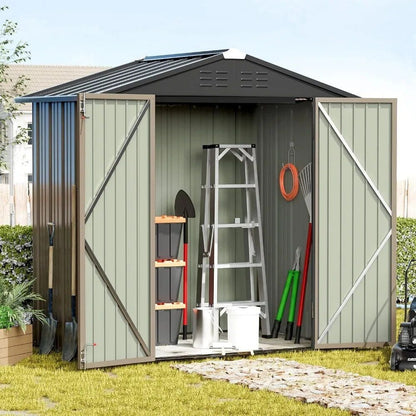 Outdoor Metal Storage Shed | Durable Steel Tool House | La Luxe Villa