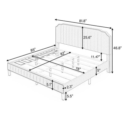 Modern-Linen-Upholstered-Platform-Bed-with-Nailhead-Trim-4