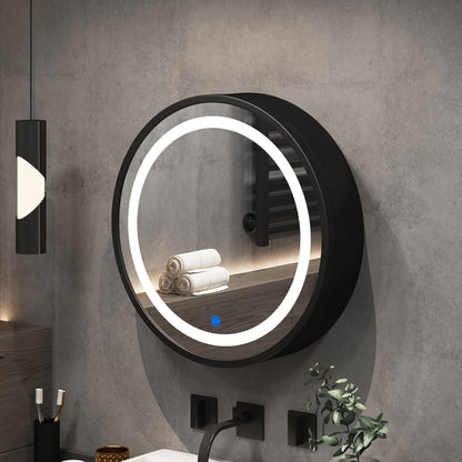 Modern-Oval-LED-Illuminated-Wooden-Mirror-Cabinet-–-Smart-Bathroom-Storage-Solution-2