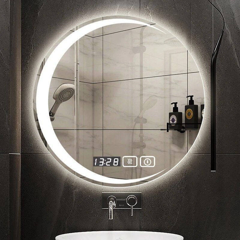 LED-Lit-Round-Frameless-Smart-Bathroom-Mirror---Anti-Fog,-3-Color-Lighting,-Wall-Mounted-3