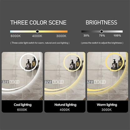 LED-Lit-Round-Frameless-Smart-Bathroom-Mirror---Anti-Fog,-3-Color-Lighting,-Wall-Mounted-4