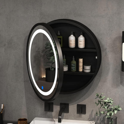 Modern-Oval-LED-Illuminated-Wooden-Mirror-Cabinet-–-Smart-Bathroom-Storage-Solution-3