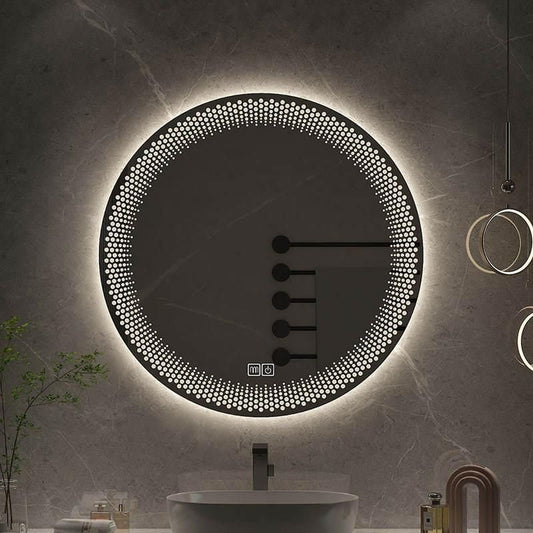 Round Smart LED Mirror | Adjustable Backlight Defogging| La Luxe Villa