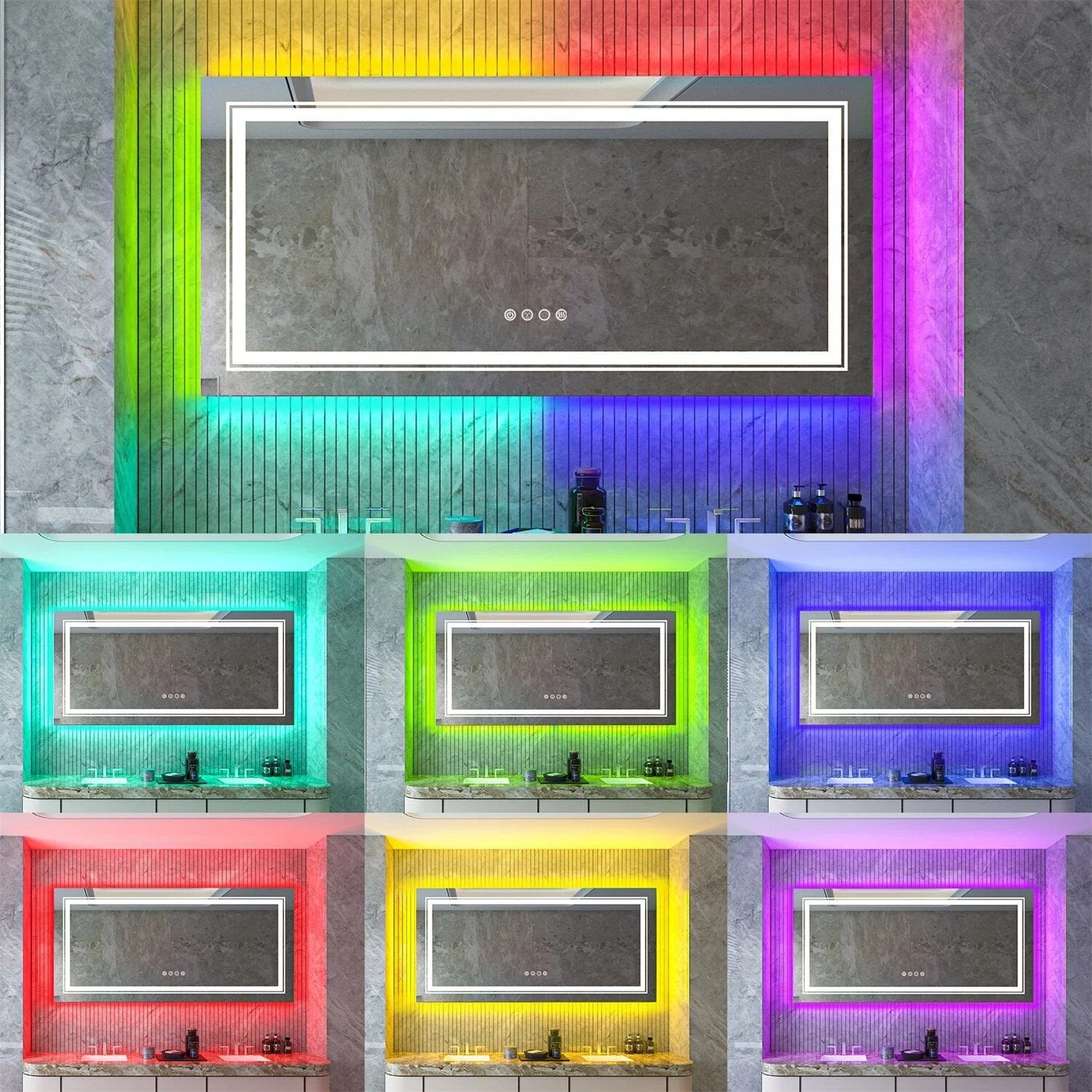 RGB Backlit Vanity Mirror | Luxury LED Mirror | La Luxe Villa