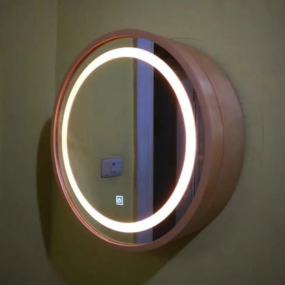 Modern-Oval-LED-Illuminated-Wooden-Mirror-Cabinet-–-Smart-Bathroom-Storage-Solution-16