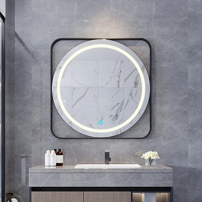 Modern-Round-LED-Illuminated-Bathroom-Mirror---Fogless-Touch-Control,-8-inch-Aluminum-Frame-3