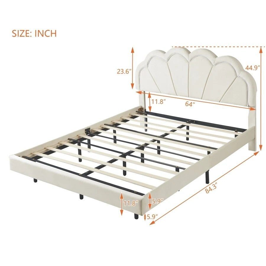 Luxurious-Queen-Size-LED-Upholstered-Bed-Frame-6