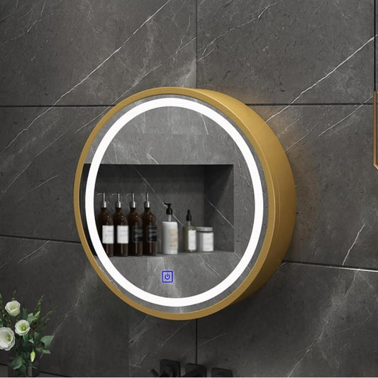 Modern-Oval-LED-Illuminated-Wooden-Mirror-Cabinet-–-Smart-Bathroom-Storage-Solution-1