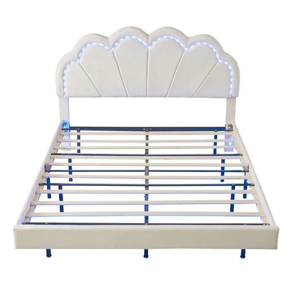 Luxurious-Queen-Size-LED-Upholstered-Bed-Frame-5