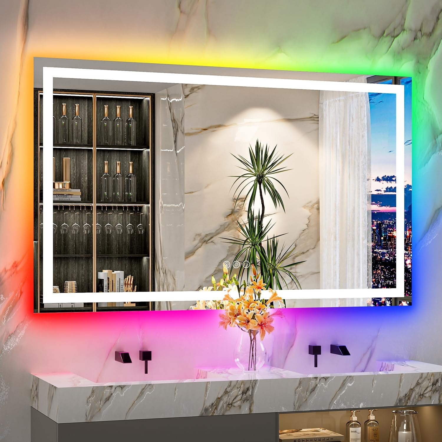 RGB Backlit Vanity Mirror | Luxury LED Mirror | La Luxe Villa