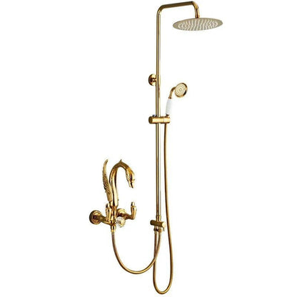 Gold Swan Rainfall Shower | Bathroom Shower Faucet Set | La Luxe Villa