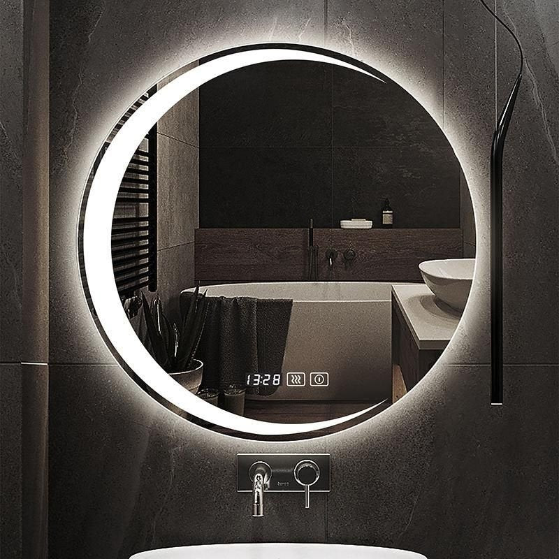 LED-Lit-Round-Frameless-Smart-Bathroom-Mirror---Anti-Fog,-3-Color-Lighting,-Wall-Mounted-2