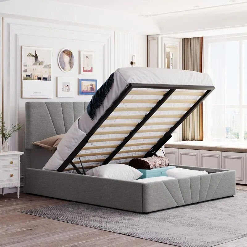 Modern-Minimalist-Hydraulic-Storage-Platform-Bed-3