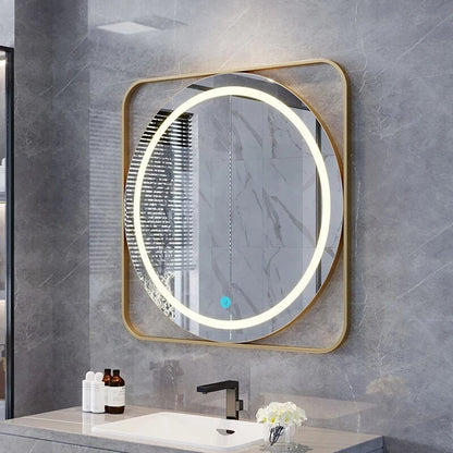 Modern-Round-LED-Illuminated-Bathroom-Mirror---Fogless-Touch-Control,-8-inch-Aluminum-Frame-2