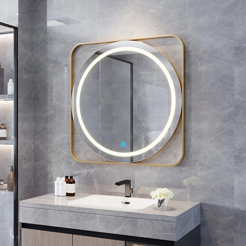 Modern-Round-LED-Illuminated-Bathroom-Mirror---Fogless-Touch-Control,-8-inch-Aluminum-Frame-4