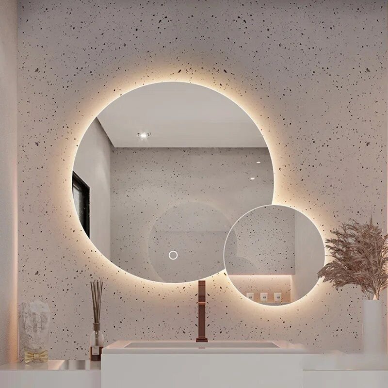 Modern-LED-Smart-Mirror-with-Touch-Switch-–-Irregular-Shape,-Frameless-Design-for-Elegant-Home-Decor-3