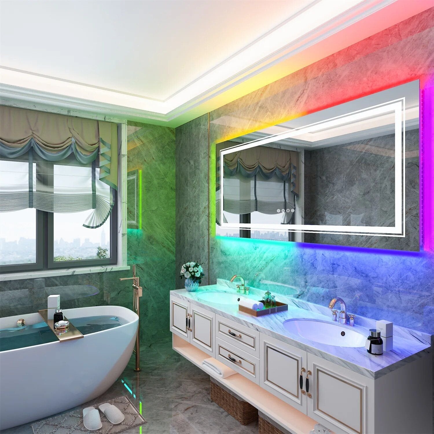 RGB Backlit Vanity Mirror | Luxury LED Mirror | La Luxe Villa