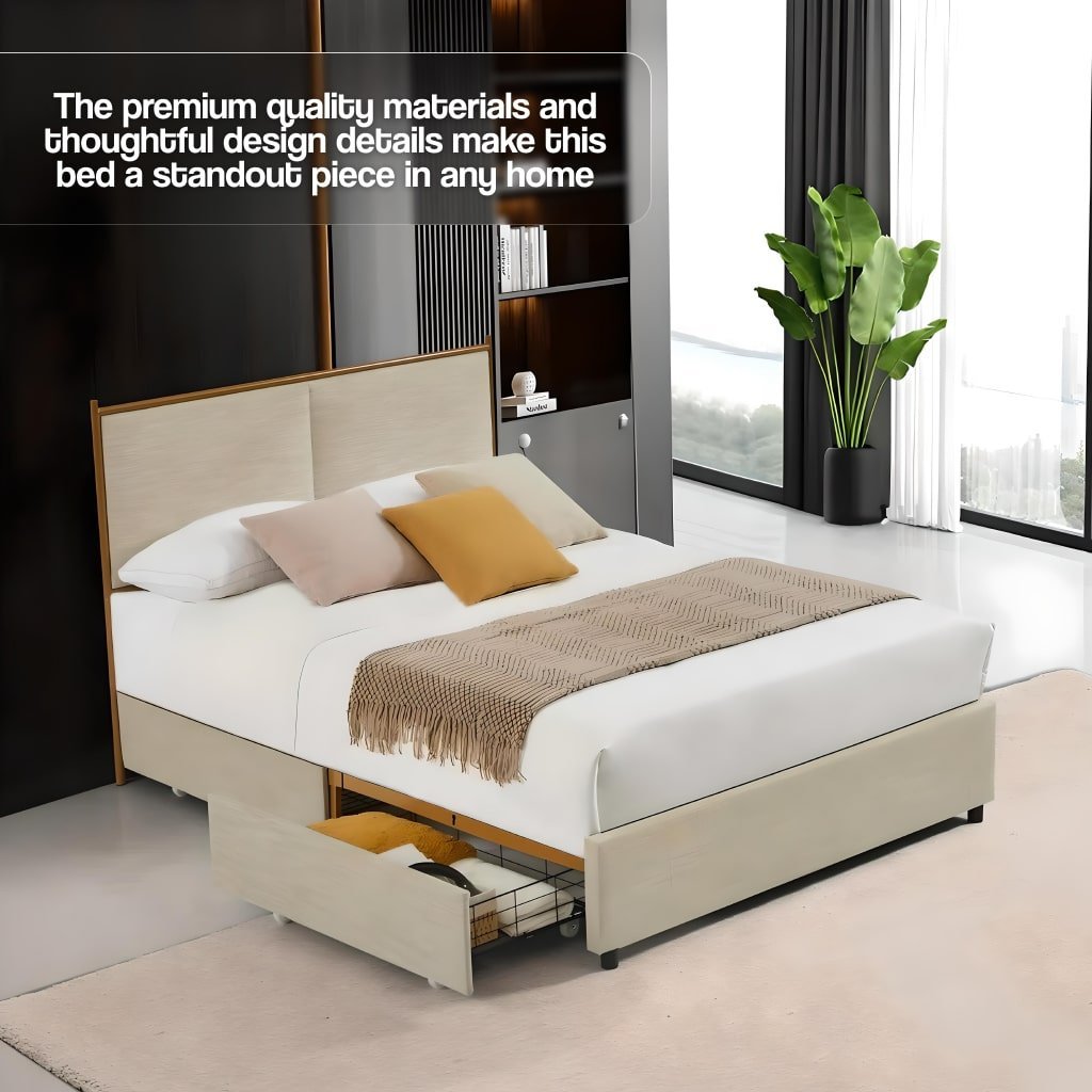 Queen-Size-Bed-with-Steamed-Bread-Backrest-and-Storage-Drawers-6