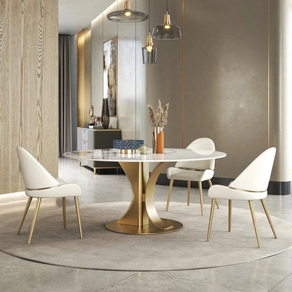 Luxury-Marble-Round-Dining-Table-with-Gold-Stainless-Steel-Frame-and-Turntable-3